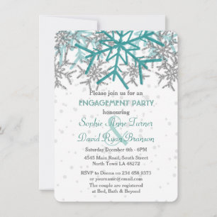 Invitation Jeu d'engagement pour les flocons de neige turquoi
