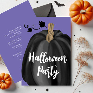 Invitation Jeu d'Halloween Citrouille de script mou violet