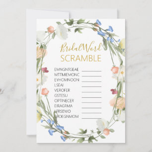 Invitation Jeu fleur sauvage de mot nuptiale SCRAMBLE