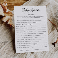Jeu imprimable de blagues de papa pour Baby Shower