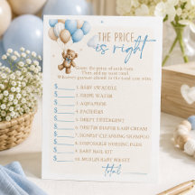 Jeu imprimable pour Baby Shower Ourson en peluche