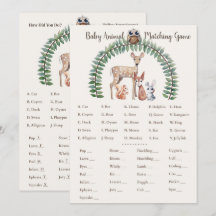 Jeu imprimable pour une baby shower sur les créatu
