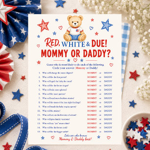 Invitation Jeu Maman ou Papa Prévu Red White & Due