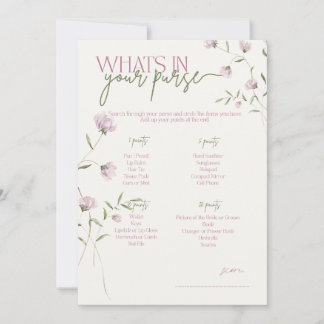 Invitation Jeu Minimal Floral Qu'est-ce qu'il y a dans votre