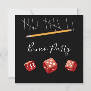 Invitation Jeu Nuit Rouge Dice Bunco Dice