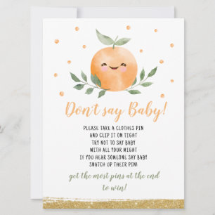 Invitation Jeu Orange Little Cutie Ne Dis Pas Bébé