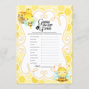 Invitation Jeu Prix Baby shower des abeilles