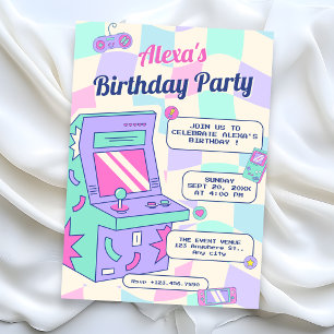 Invitation jeu rétro d'anniversaire