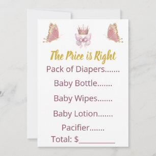 Invitation Jeu Royal Princess Pink Gold Price is Right