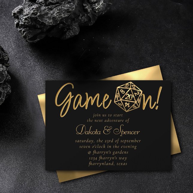 Invitation Jeu RPG activé | Jeu de lecture de table Gold Retr (Créateur téléchargé)
