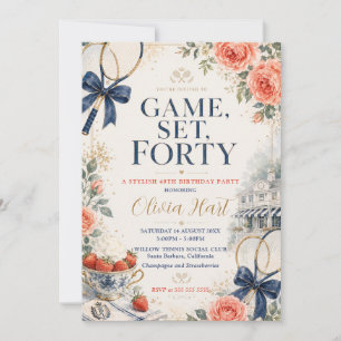 Invitation Jeu Set Quarante Tennis Anniversaire