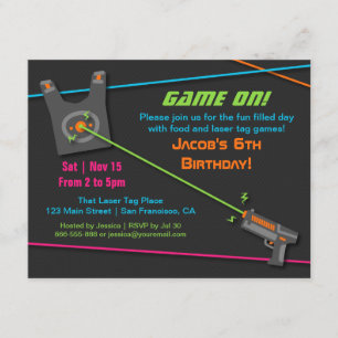 Invitation Jeu Sur Fun Laser Tag Anniversaire