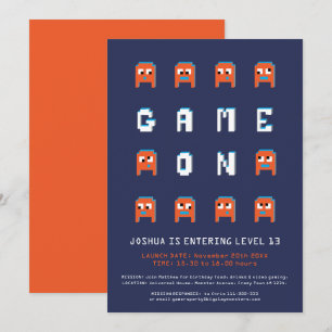 Invitation Jeu sur les monstres d'orange fête d'anniversaire 