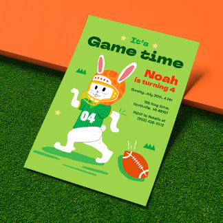 Invitation Jeu Time Anniversaire de enfant de football améric