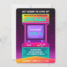 Jeu vidéo Anniversaire Invitation, Retro Arcade