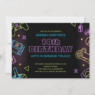 Invitation Jeu vidéo fête d'anniversaire