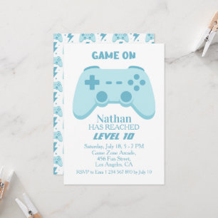 Invitation Jeu Vidéo   Fête de Gamer 10ème Anniversaire Garço