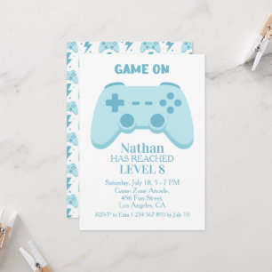 Invitation Jeu Vidéo   Fête de Gamer 8ème Anniversaire Garçon