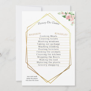 Invitation Jeu wedding shower Beau rose Floral Élégant