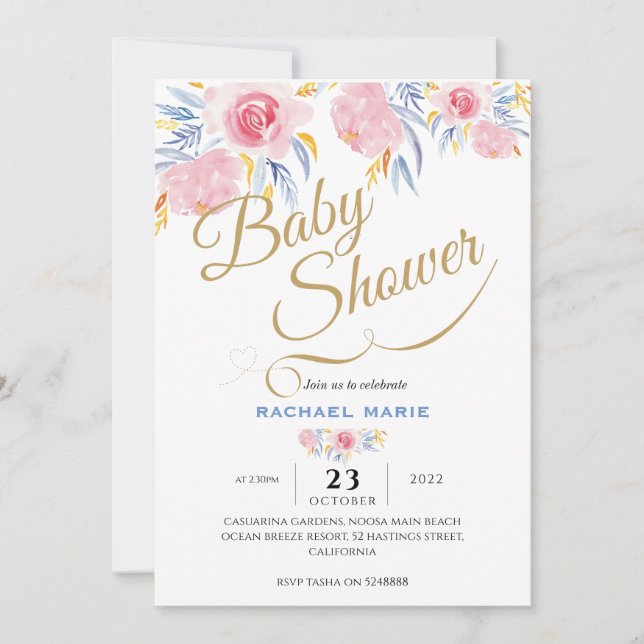Invitation Jeune fille d'invitation à la douche pour bébé mod (Devant)