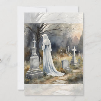 Invitation Jeune fille fantomatique dans le cimetière