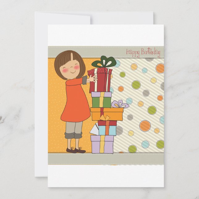 Invitation Jeune fille Joyeux anniversaire (Devant)