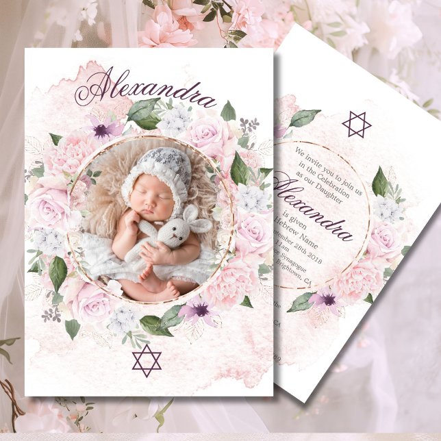 Invitation Jeune Fille Juive Appelant Roses Roses Roses Roses (Créateur téléchargé)