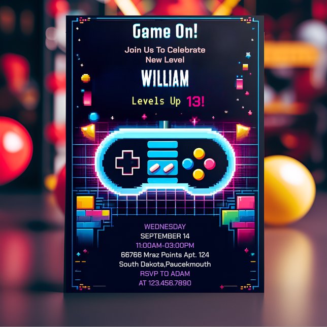 Invitation Jeune garçon Cool Enfants niveau de jeu jusqu'à 10 (Créateur téléchargé)