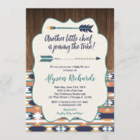 Jeune garçon d'invitation de baby showers tribaux,