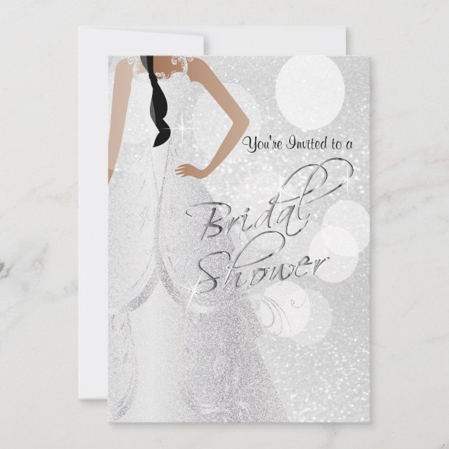 Invitation Jeune mariée a de Fête de la mariée dans (Devant)