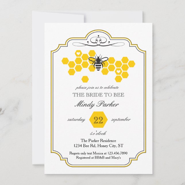 Invitation Jeune mariée à l'invitation de Fête de la mariée (Devant)