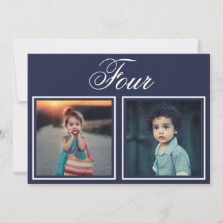 Invitation Jeune mariée âge classe élégante marine Numéro de 