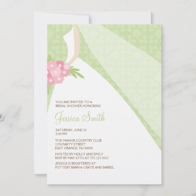 Invitation Jeune mariée moderne chic (Devant)