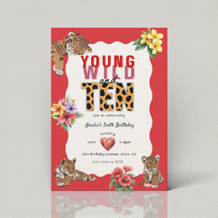 Invitation Jeune Sauvage et Dix Anniversaire Jungle