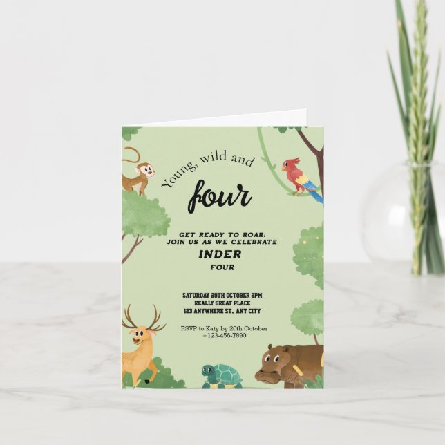 Invitation jeune sauvage et trois  (Devant)