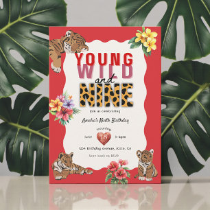 Invitation Jeune Sauvage Neuf Anniversaire Jungle