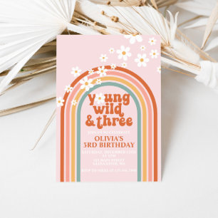Invitation Jeune Sauvage Trois Groovy anniversaire 3 ans dais