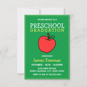 Invitation Jeunes enfants verts de la maternelle