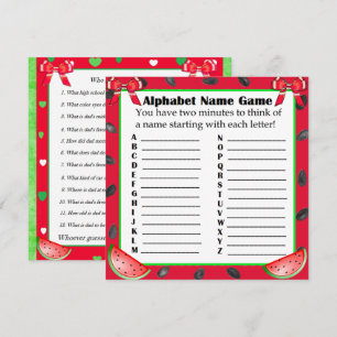 Invitation Jeux Baby showers à deux côtés Watermelon Thème