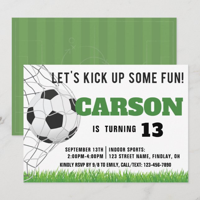 Invitation Jeux d'Anniversaire de football américain moderne (Devant / Derrière)