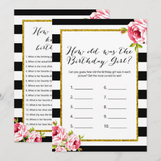 Invitation Jeux d'anniversaire x2 - quel âge | qui la connaît