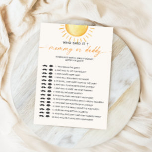 Invitation Jeux de Baby Shower : Qui a dit cela Maman Papa Bé