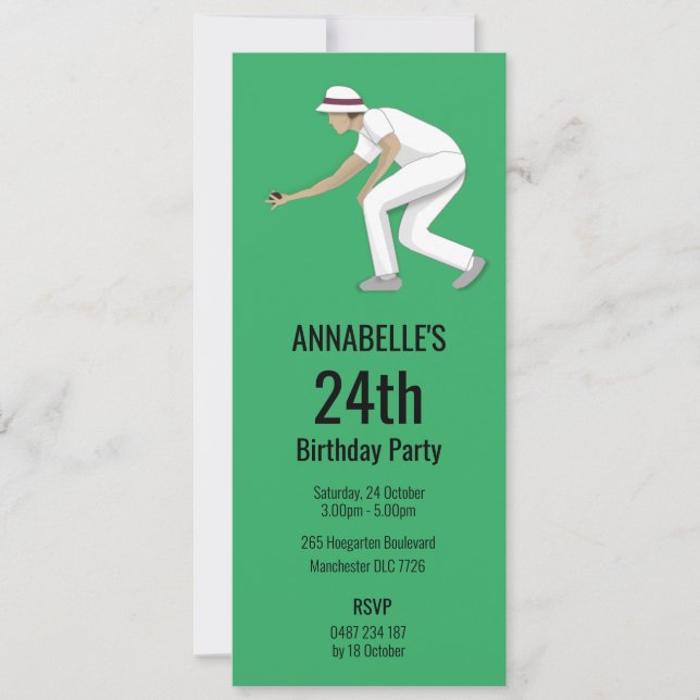 Invitation Jeux de boules sur gazon (Devant)