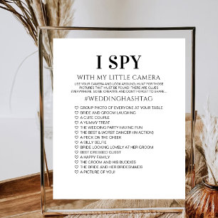 Invitation Jeux de mariage I SPY Minimaliste Réception Shower