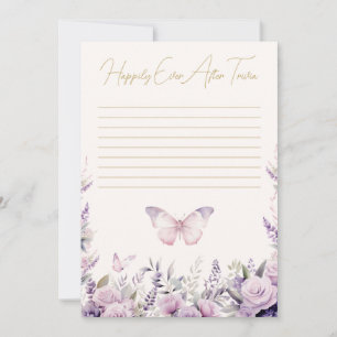 Invitation Jeux de quiz Mariage Papillons Pour Toujours
