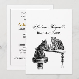 Invitation Jeux de société : Deux chats jouant une partie d'é