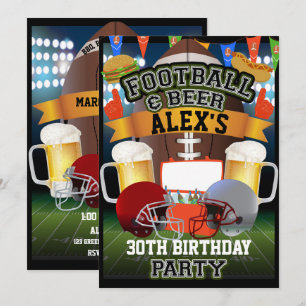 Invitation Jeux de sports de football et de bière pour fête d