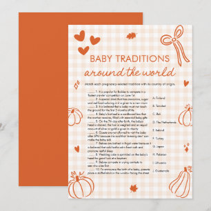 Invitation Jeux des traditions de bébé citrouille automne aut