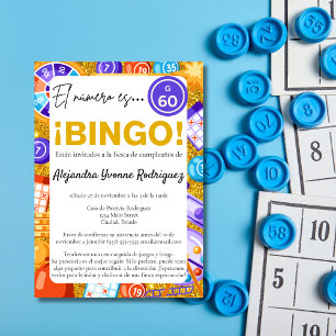 Invitation Jeux et Bingo Amusants Espagnols 60e Anniversaire 