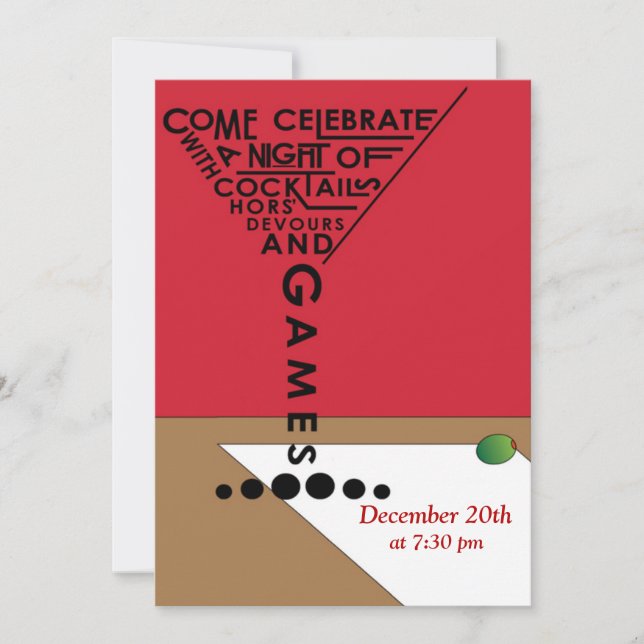 Invitation Jeux et cocktails (Devant)